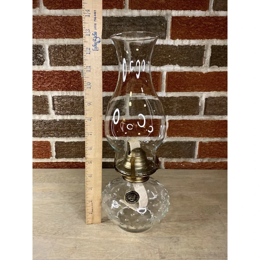 Lamplight Farms Vintage Oil‎ Kerosene Lamp Hobnail Bumpy Chimney Top Hurricane
